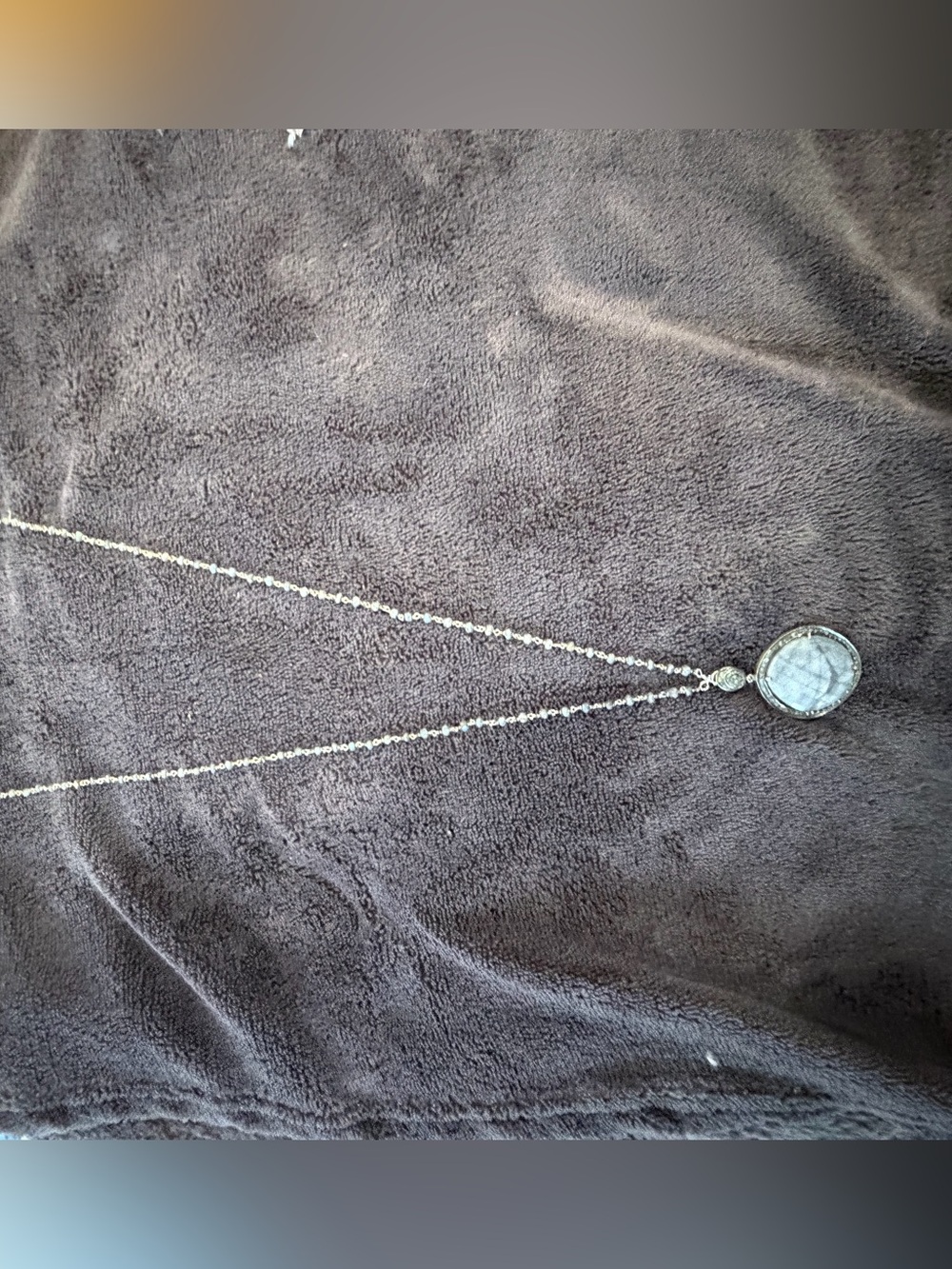 Silver Tone Pendant Necklace - Elegant Crystal Accent
